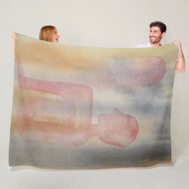 Nachtjes rode maan Waterverf afdrukken Fleece Deken