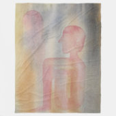 Nachtjes rode maan Waterverf afdrukken Fleece Deken (Voorkant)