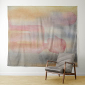 Nachtjes rode maan Waterverf afdrukken Wandkleed (In Situ (horizontaal))