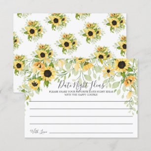 Nachtkaart voor de najaarse Yellow Sunflower Date  Kaart