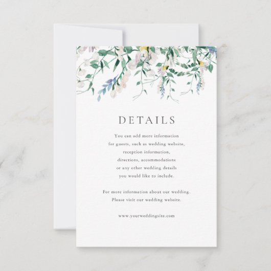 Nachtkaart voor Waterverf van wilde bloemen Kaart (Voorkant)