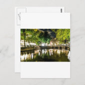 nachtkanaal in Amsterdam, Nederland Briefkaart (Voorkant / Achterkant)