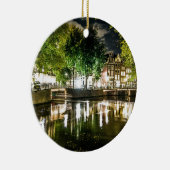 nachtkanaal in Amsterdam, Nederland Keramisch Ornament (Rechts)