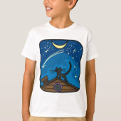 Nachtkat op de weg t-shirt (Voorkant)