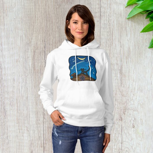 Nachtkat op een Dak Hoodie