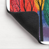 Nachtkleur - regenboogzirige bomen sterrenhemel muismat (Hoek)