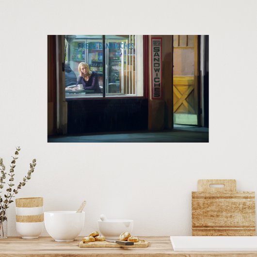Nachtkoffie Poster (Keuken)