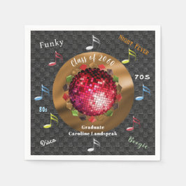 Nachtkoorts Disco Woorden & Disco Bal Afstudeerfee Servet