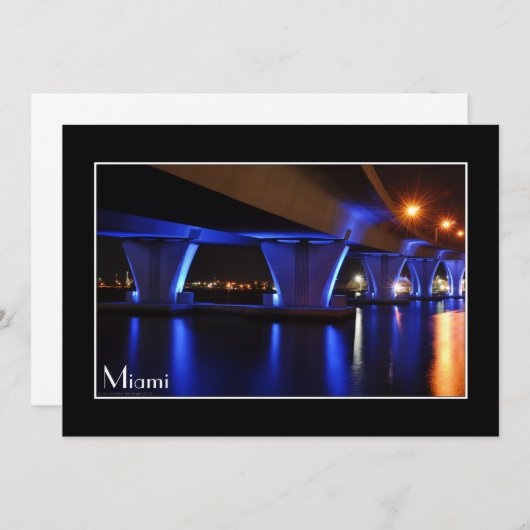 Nachtlampen in Miami - Uitnodiging (Voorkant / Achterkant)
