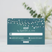 Nachtlampjes en sterren Modern Wedding RSVP Kaart (Staand voorkant)