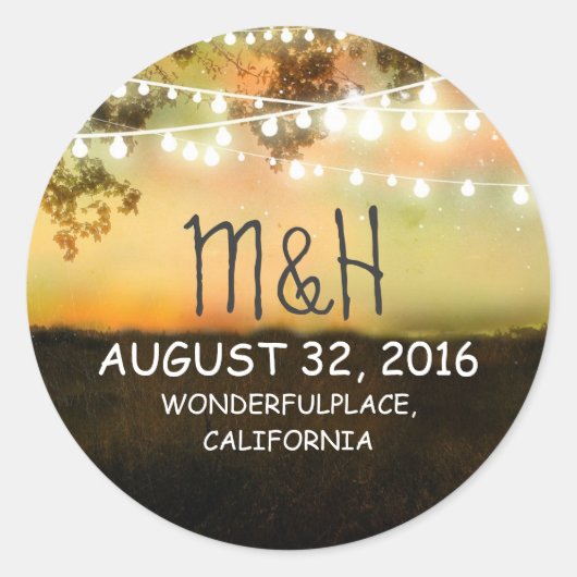 Nachtlampjes romantische bruiloft stickers (Voorkant)