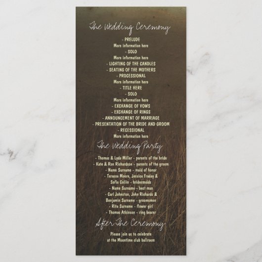 Nachtlampjes sterrenboom bruiloft programma's (Achterkant)