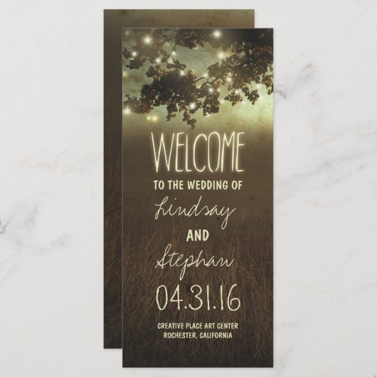 Nachtlampjes sterrenboom bruiloft programma's (Voorkant / Achterkant)