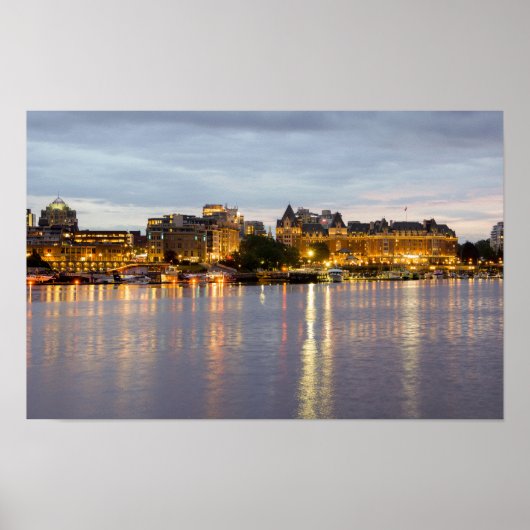 Nachtlampjes van Victoria Harbor Poster (Voorkant)