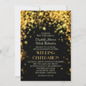 Nachtlampjes Zwart Moderne bruiloft uitnodiging (Voorkant)