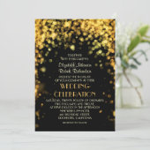 Nachtlampjes Zwart Moderne bruiloft uitnodiging (Staand voorkant)