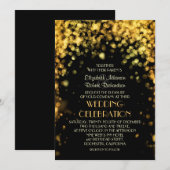 Nachtlampjes Zwart Moderne bruiloft uitnodiging (Voorkant / Achterkant)