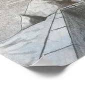 Nachtlandschap in de bergen poster (Hoek)