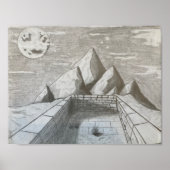 Nachtlandschap in de bergen poster (Voorkant)