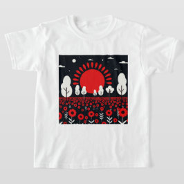 Nachtlandschap met een veld t-shirt