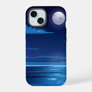 Nachtlandschap met zee iPhone 15 case