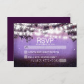 Nachtlantaarns paarse bruiloft RSVP (Voorkant / Achterkant)
