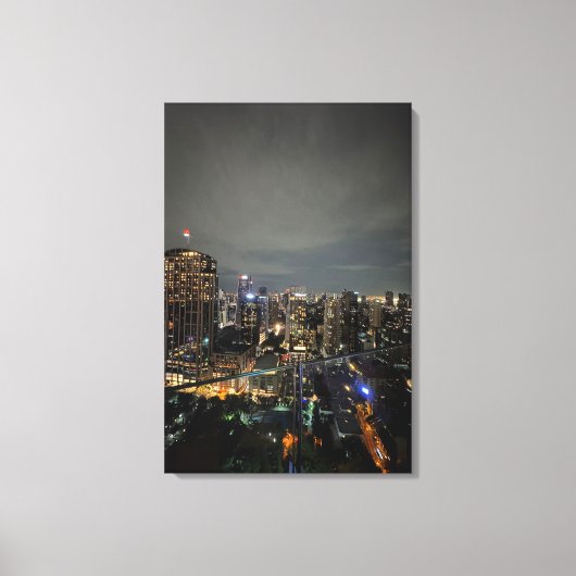Nachtleven in Bangkok fotografie Canvas Afdruk (Voorkant)