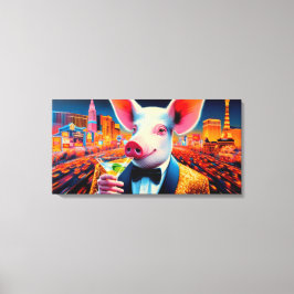 NACHTLEVEN IN VARKENSVLEES 6 CANVAS AFDRUK