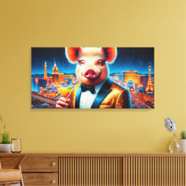 NACHTLEVEN IN VARKENSVLEES 8 CANVAS AFDRUK