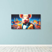 NACHTLEVEN IN VARKENSVLEES 8 CANVAS AFDRUK (Insitu (Houten vloer))