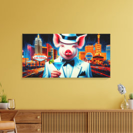 NACHTLEVEN IN VARKENSVLEES CANVAS AFDRUK