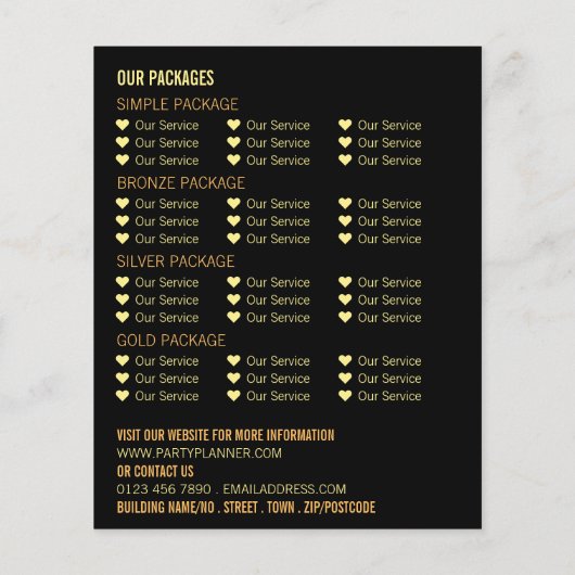 Nachtlichten, de Planner van de Gebeurtenis van de Flyer (Achterkant)