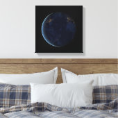 Nachtlichten op de planeet aarde (Western Hemisphe Canvas Afdruk (Insitu (Slaapkamer))
