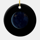 Nachtlichten op de planeet aarde (Western Hemisphe Keramisch Ornament (Achterkant)