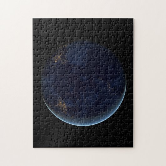 Nachtlichten op de planeet aarde (Western Hemisphe Legpuzzel (Verticaal)