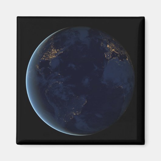 Nachtlichten op de planeet aarde (Western Hemisphe Magneet (Voorkant)