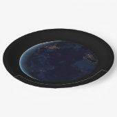 Nachtlichten op de planeet aarde (Western Hemisphe Papieren Bordje (Gekanteld)