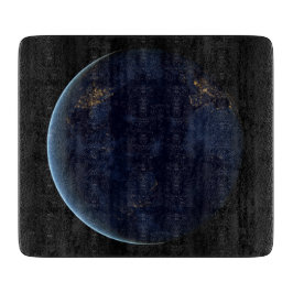 Nachtlichten op de planeet aarde (Western Hemisphe Snijplank