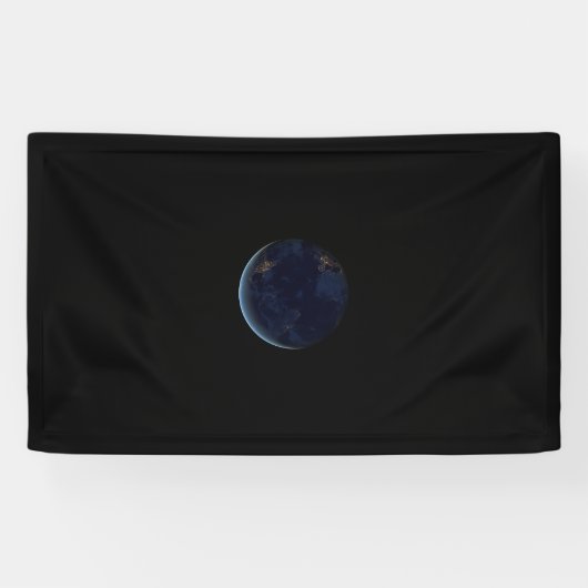 Nachtlichten op de planeet aarde (Western Hemisphe Spandoek (Horizontaal)