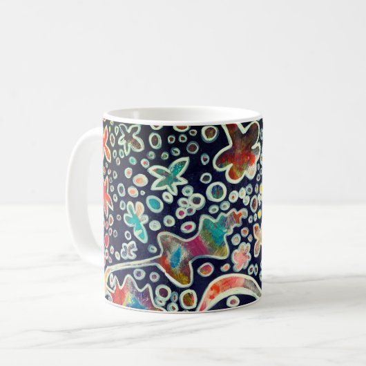 Nachtlichtreflectie Oorspronkelijk Abstract kunstw Koffiemok (Voorkant links)