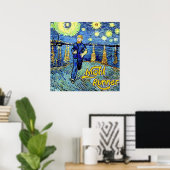 Nachtloper Sterrennacht Poster (Thuiskantoor)