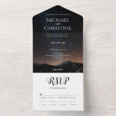 Nachtlucht bruiloft onder de sterren all in one uitnodiging (Binnen)