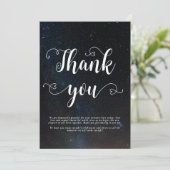 Nachtlucht bruiloft onder de sterren bedankkaart (Staand voorkant)