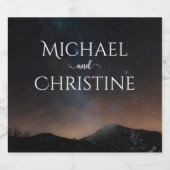 Nachtlucht bruiloft onder de sterren bier etiket (Enkel label)