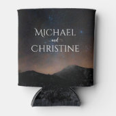 Nachtlucht bruiloft onder de sterren blikjeskoeler (Voorkant)