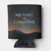 Nachtlucht bruiloft onder de sterren blikjeskoeler (Achterkant)