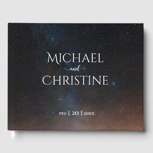 Nachtlucht bruiloft onder de sterren gastenboek (Voorkant)