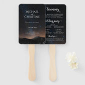 Nachtlucht bruiloft onder de sterren handwaaier (Voorkant en achterkant)