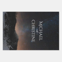 Nachtlucht bruiloft onder de sterren inpakpapier vel