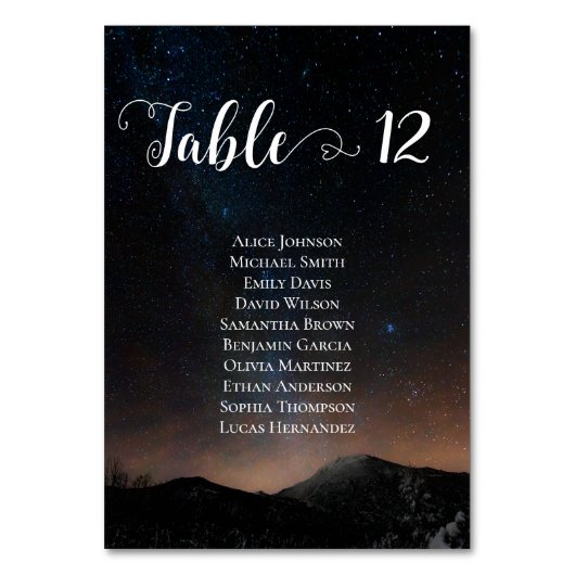 Nachtlucht bruiloft onder de sterren kaart (Voorkant)